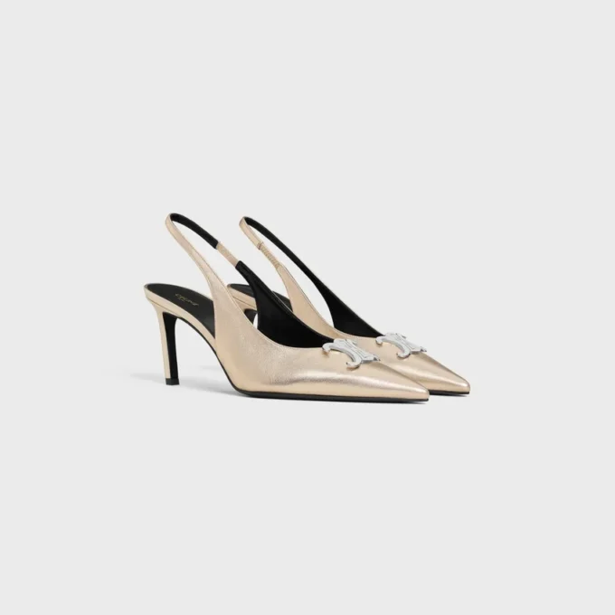 CELINE Alma Triomphe Slingback van gelamineerd kalfsleer