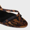 CELINE Ava-sandaal van grosgrain met luipaardprint