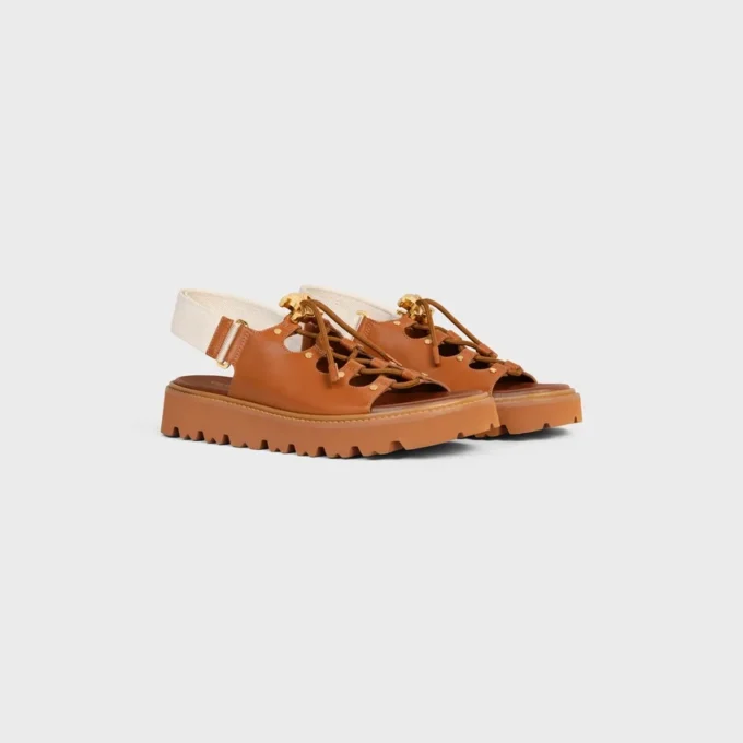 CELINE Billie Chunky sandaal van kalfsleer en textiel