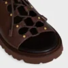 CELINE Billie Chunky Sandale  in kalfsleer en textiel