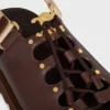 CELINE Billie Chunky Sandale  in kalfsleer en textiel