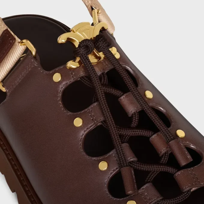 CELINE Billie Chunky Sandale  in kalfsleer en textiel