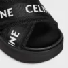 Celine Block Slide van mesh, nylon en textiel met Celine-jacquard
