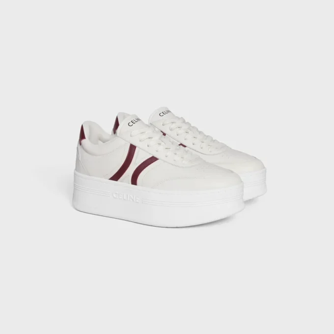 CELINE – Block sneakers met Triomphe-achterkant en sleehakzool van kalfsleer
