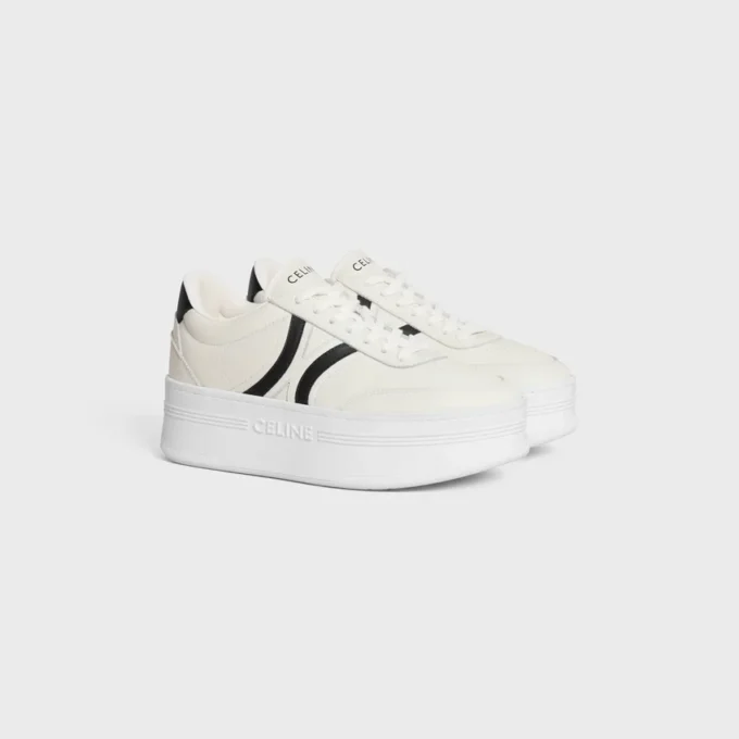 CELINE – Block sneakers met Triomphe-achterkant en sleehakzool van kalfsleer