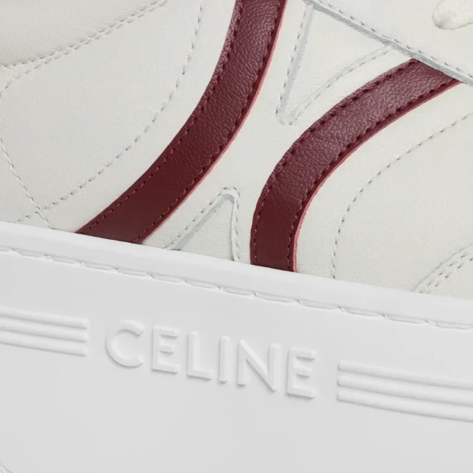 CELINE – Block sneakers met Triomphe-achterkant en sleehakzool van kalfsleer