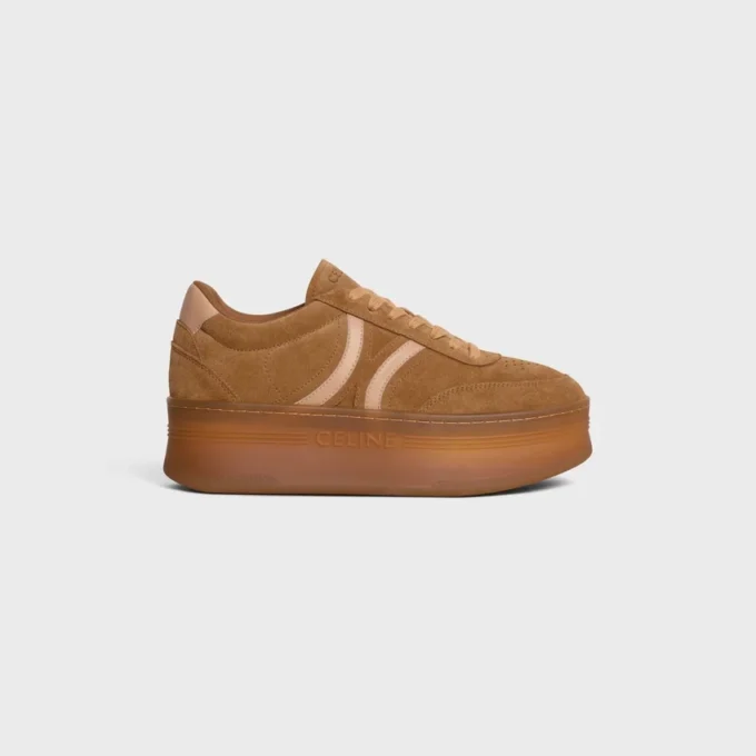 CELINE – Block-sneakers met Triomphe-achterkant en sleehakzool van suède kalfsleer en kalfsleer