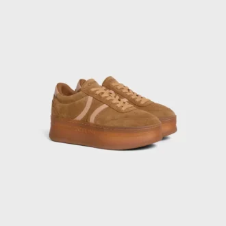 CELINE – Block-sneakers met Triomphe-achterkant en sleehakzool van suède kalfsleer en kalfsleer