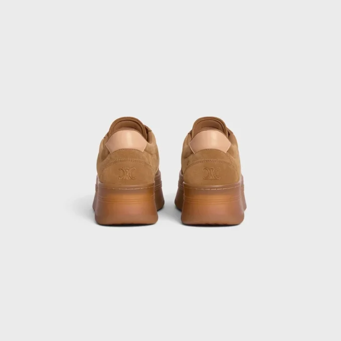 CELINE – Block-sneakers met Triomphe-achterkant en sleehakzool van suède kalfsleer en kalfsleer