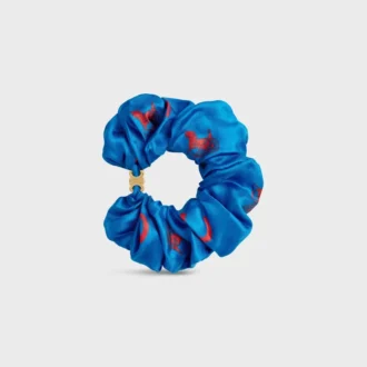 CELINE C Sulky Scrunchy van zijde en messing met gouden afwerking