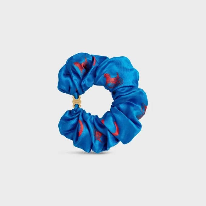 CELINE C Sulky Scrunchy van zijde en messing met gouden afwerking
