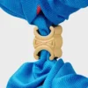 CELINE C Sulky Scrunchy van zijde en messing met gouden afwerking