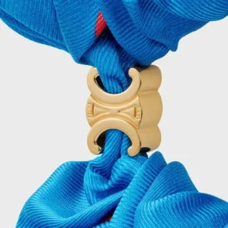 CELINE C Sulky Scrunchy van zijde en messing met gouden afwerking