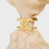 CELINE C Sulky Scrunchy van zijde en messing met gouden afwerking