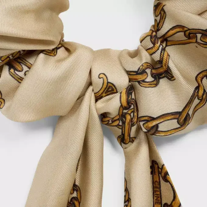 CELINE Chains strik-scrunchy van zijde