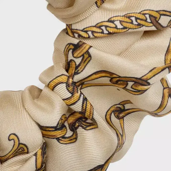 CELINE Chains strik-scrunchy van zijde