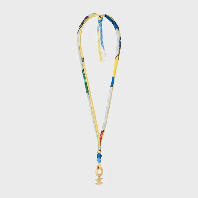 CELINE Charms Cordon-ketting van zijde en messing met gouden afwerking