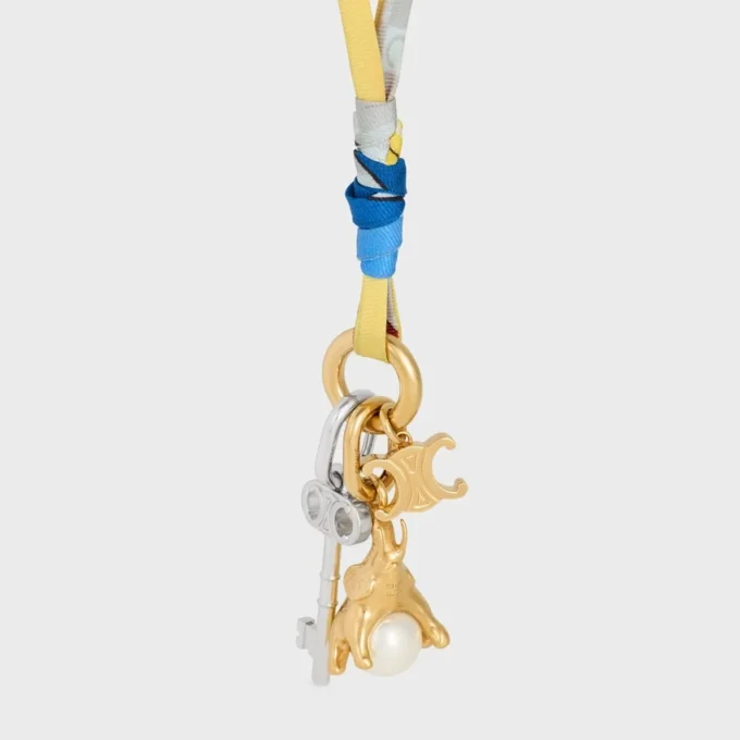 CELINE Charms Cordon-ketting van zijde en messing met gouden afwerking