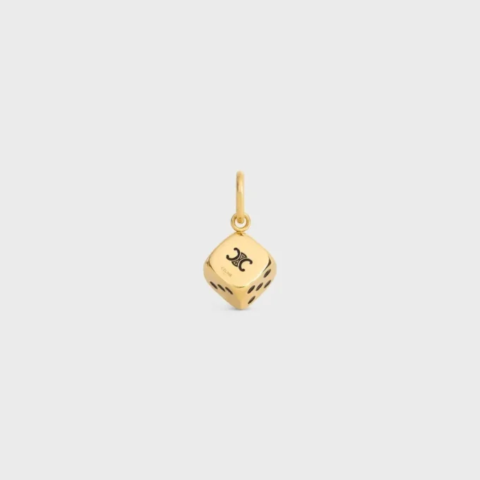 CELINE Charms Triomphe-dobbelsteen van email en aluminium
