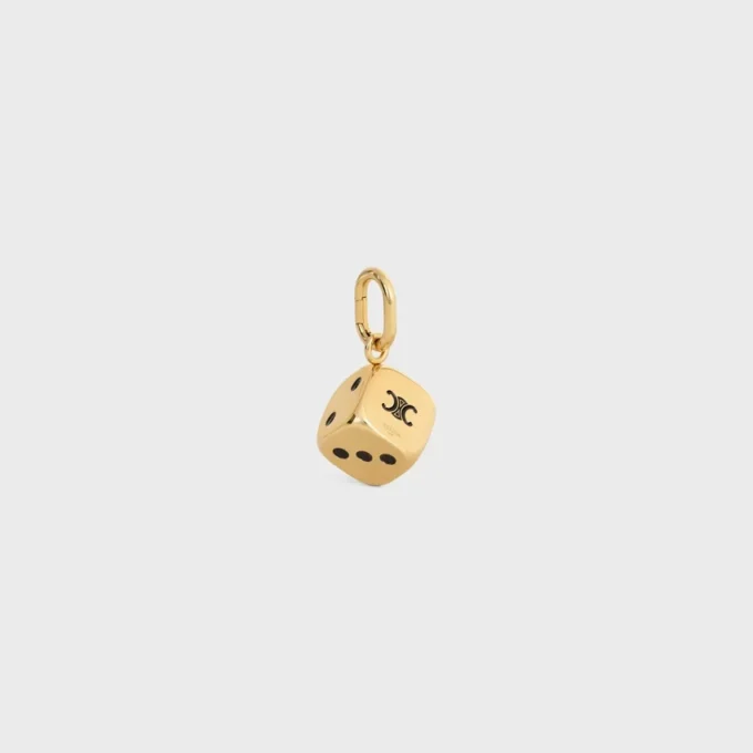 CELINE Charms Triomphe-dobbelsteen van email en aluminium