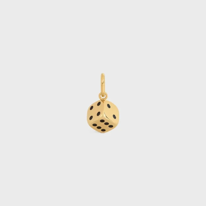 CELINE Charms Triomphe-dobbelsteen van email en aluminium