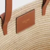 Celine Classic Panier Small gevlochten Triomphe van raffia en kalfsleer
