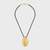 CELINE Dafila schelpenketting van messing met gouden afwerking en zijde