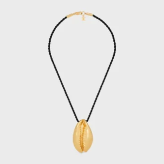 CELINE Dafila schelpenketting van messing met gouden afwerking en zijde