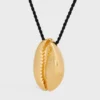 CELINE Dafila schelpenketting van messing met gouden afwerking en zijde