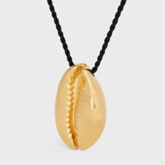 CELINE Dafila schelpenketting van messing met gouden afwerking en zijde