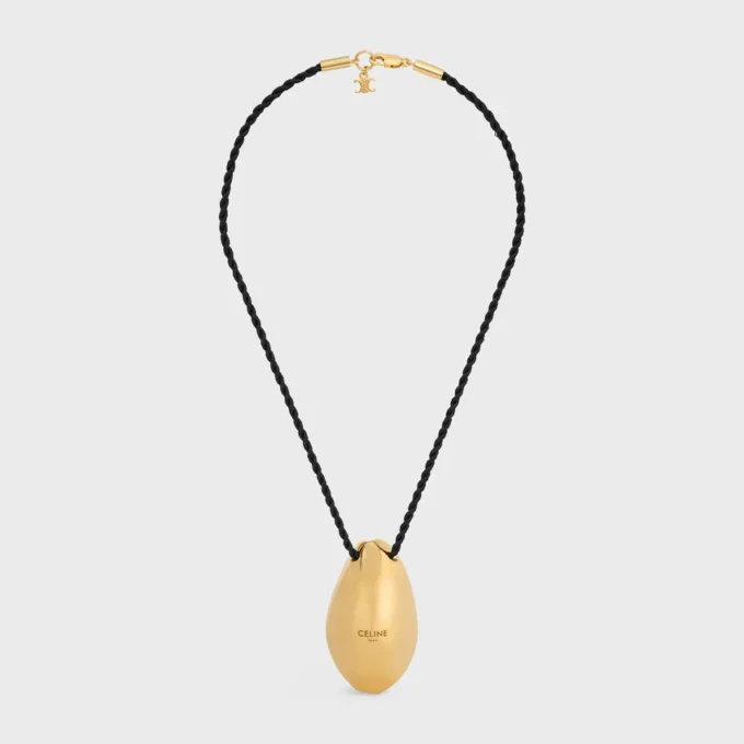 CELINE Dafila schelpenketting van messing met gouden afwerking en zijde