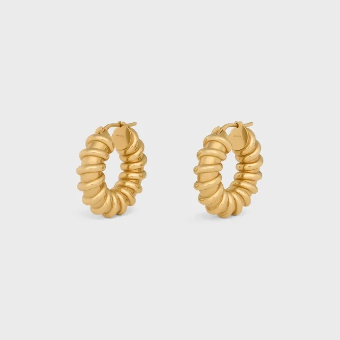 CELINE Dafila Torsade Hoops in messing met gouden afwerking