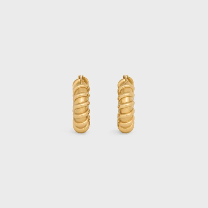 CELINE Dafila Torsade Hoops in messing met gouden afwerking