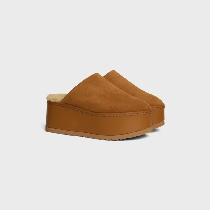 CELINE Dana – Mule met sleehak van suède kalfsleer