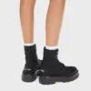 CELINE dikke veterlaars van nylon en glanzend stierenleer