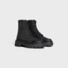 CELINE dikke veterlaars van nylon en glanzend stierenleer