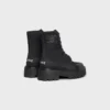 CELINE dikke veterlaars van nylon en glanzend stierenleer