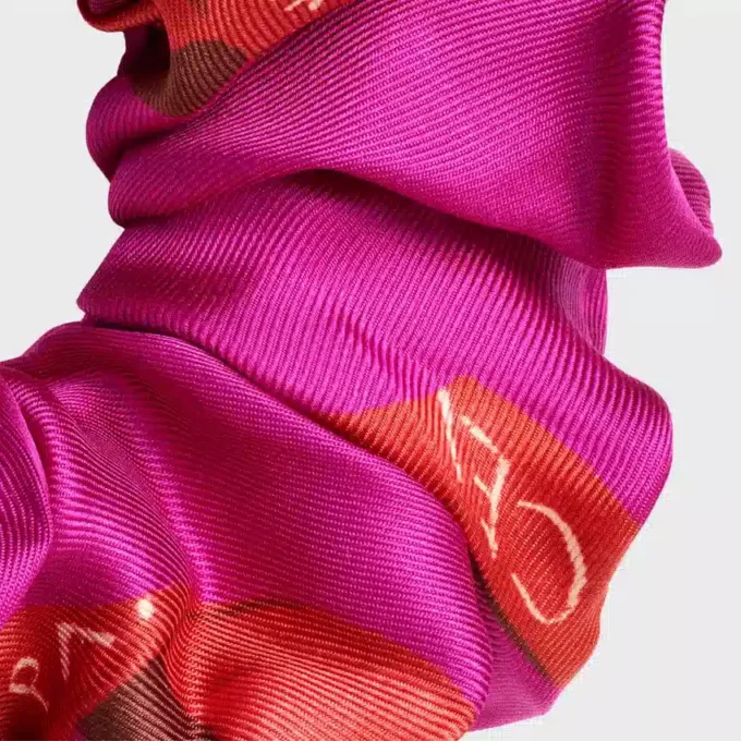 CELINE geweven linten scrunchy van zijde en messing met gouden afwerking