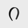 CELINE-hoofdband met stempel in kalfsleer, polyester en messing met rhodiumafwerking