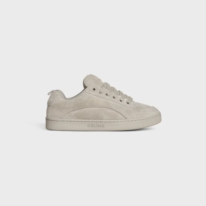 CELINE Huntington lage vetersneaker van suède kalfsleer en mesh