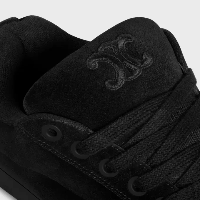 CELINE Huntington lage vetersneaker van suède kalfsleer en mesh