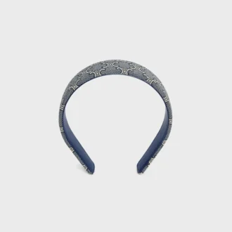 CELINE Jacquard Triomphe-hoofdband van katoen, polyamide, polyester en kalfsleer