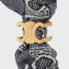 CELINE Jacquard Triomphe scrunchy van katoen, polyester, polyamide en messing met gouden afwerking