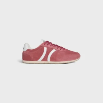 CELINE Jogger lage vetersneaker met Triomphe-logo van suède kalfsleer en kalfsleer