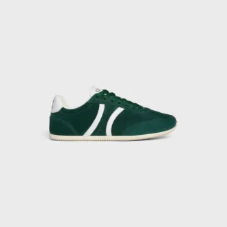 CELINE Jogger lage vetersneaker met Triomphe-logo van suède kalfsleer en kalfsleer