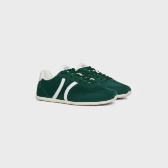 CELINE Jogger lage vetersneaker met Triomphe-logo van suède kalfsleer en kalfsleer