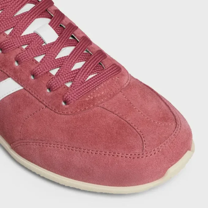 CELINE Jogger lage vetersneaker met Triomphe-logo van suède kalfsleer en kalfsleer