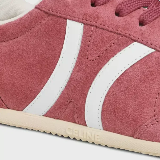CELINE Jogger lage vetersneaker met Triomphe-logo van suède kalfsleer en kalfsleer