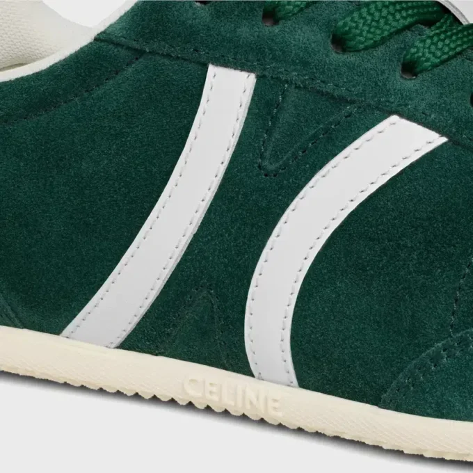 CELINE Jogger lage vetersneaker met Triomphe-logo van suède kalfsleer en kalfsleer