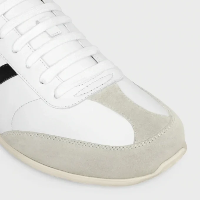 CELINE Jogger lage vetersneaker van kalfsleer en suède kalfsleer